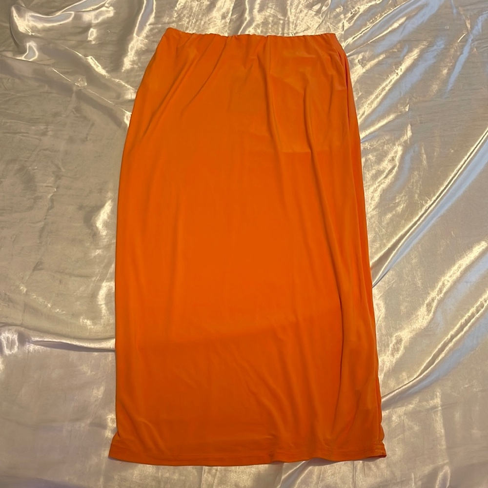 Orange long tube skirt